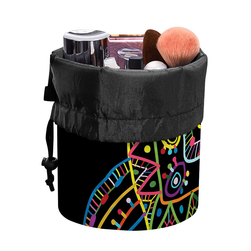 Colorful Sea Turtle Print Drawstring Makeup Bag