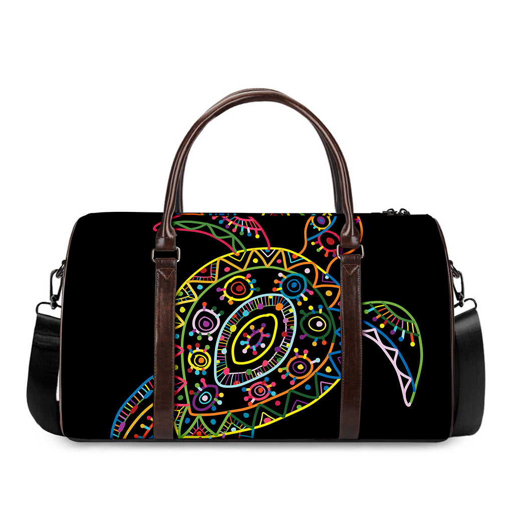 Colorful Sea Turtle Print Duffle Bag