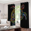 Colorful Sea Turtle Print Extra Wide Grommet Curtains