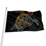 Colorful Sea Turtle Print Flag