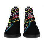 Colorful Sea Turtle Print Flat Ankle Boots