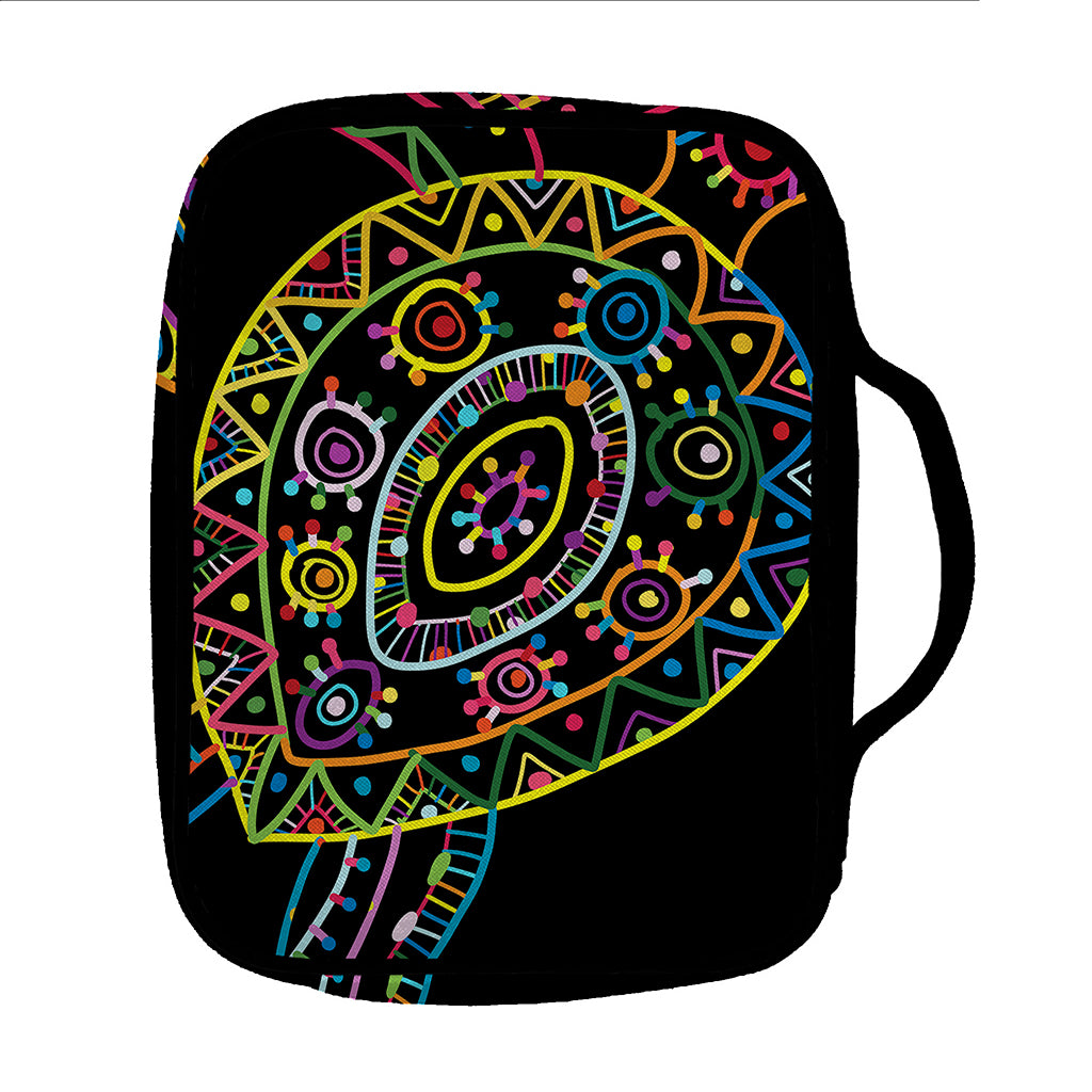 Colorful Sea Turtle Print Front Pocket Bible Bag