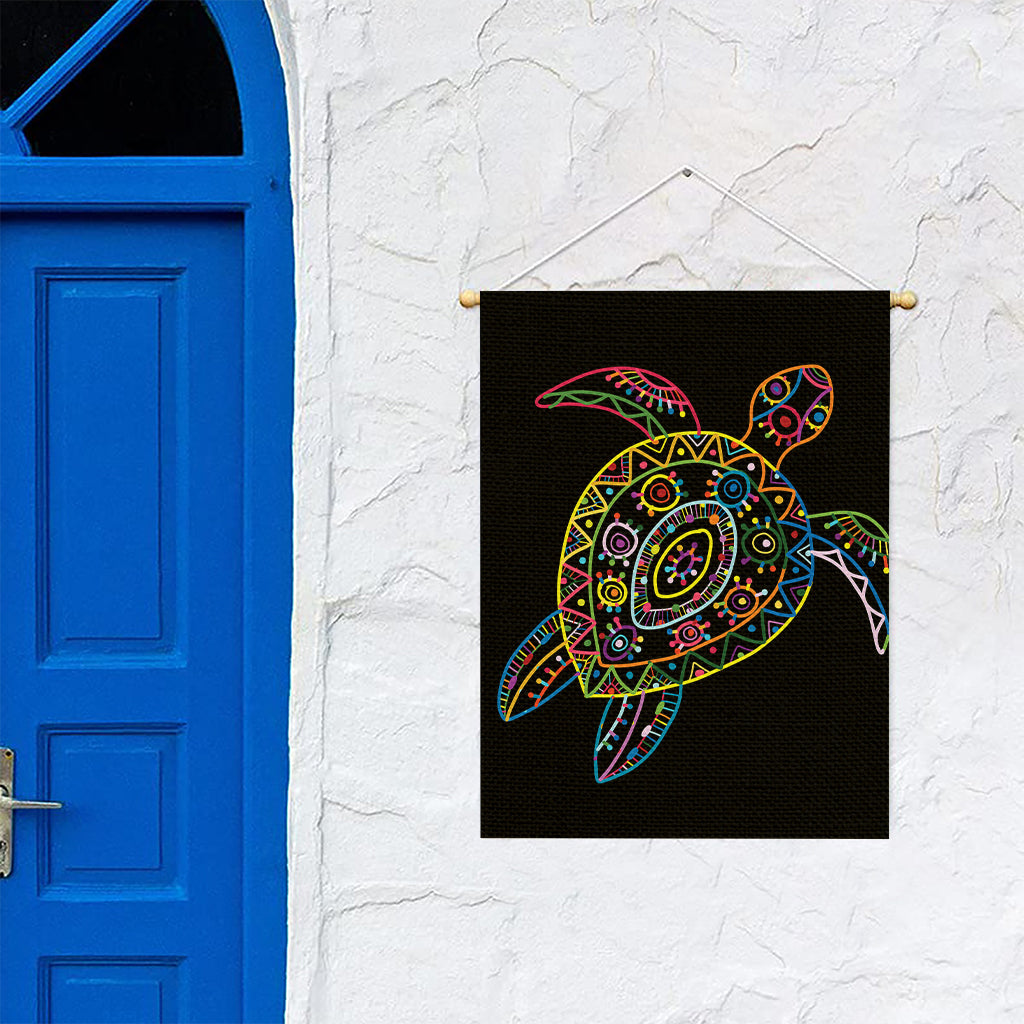 Colorful Sea Turtle Print Garden Flag