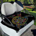 Colorful Sea Turtle Print Golf Cart Seat Cover