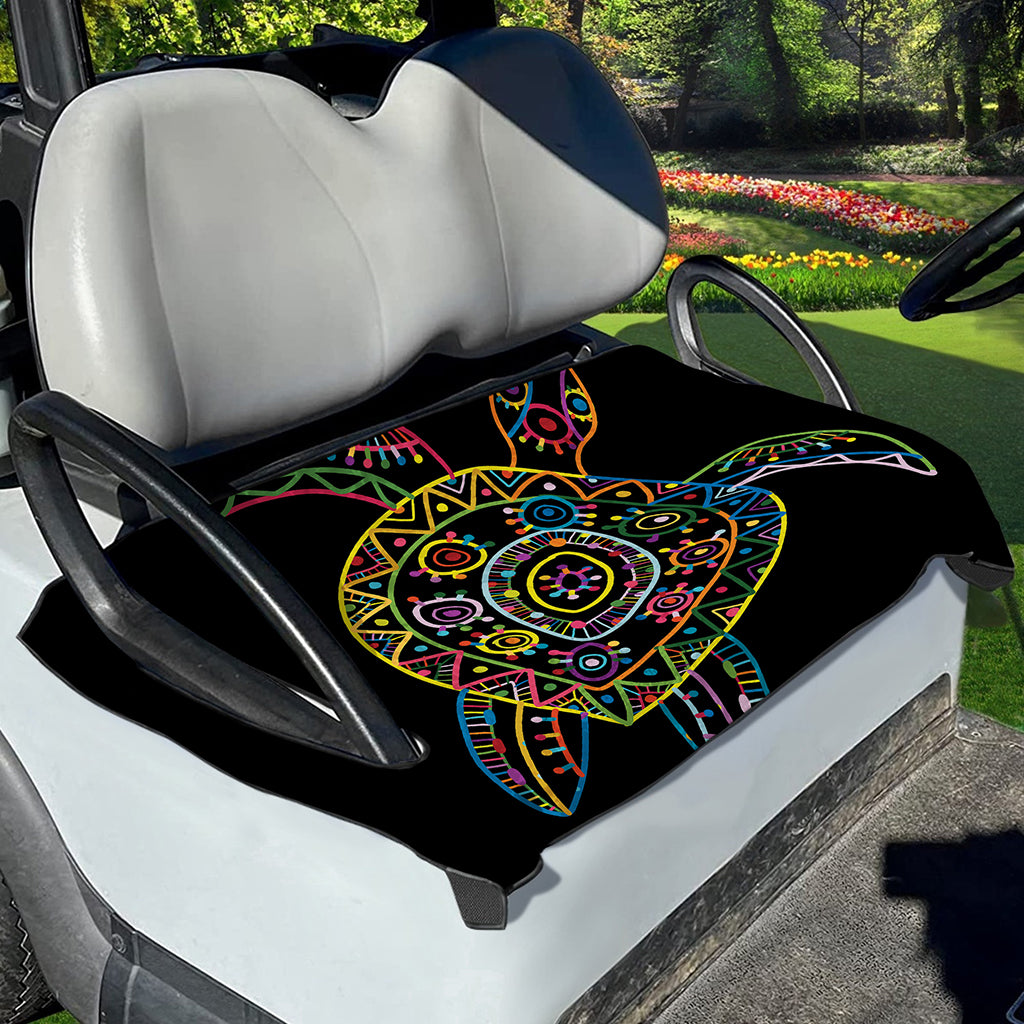 Colorful Sea Turtle Print Golf Cart Seat Cover