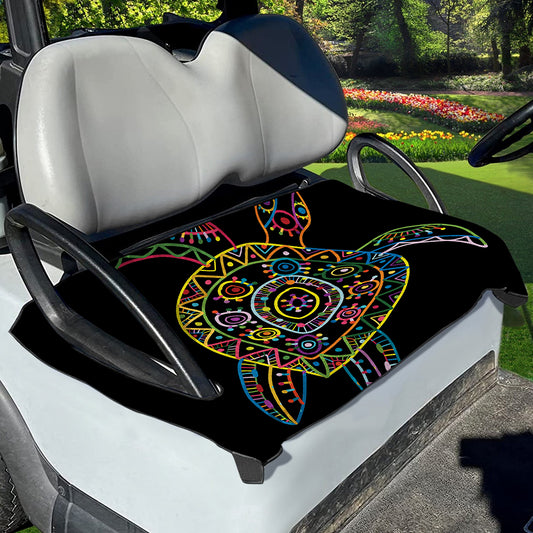 Colorful Sea Turtle Print Golf Cart Seat Cover