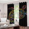 Colorful Sea Turtle Print Grommet Curtains