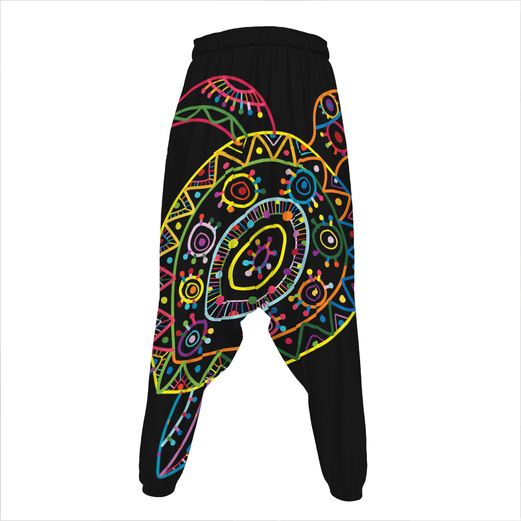 Colorful Sea Turtle Print Hammer Pants
