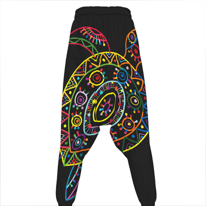 Colorful Sea Turtle Print Hammer Pants