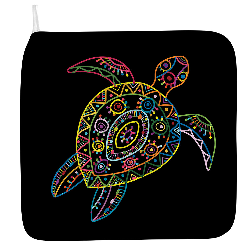 Colorful Sea Turtle Print Hand Towel