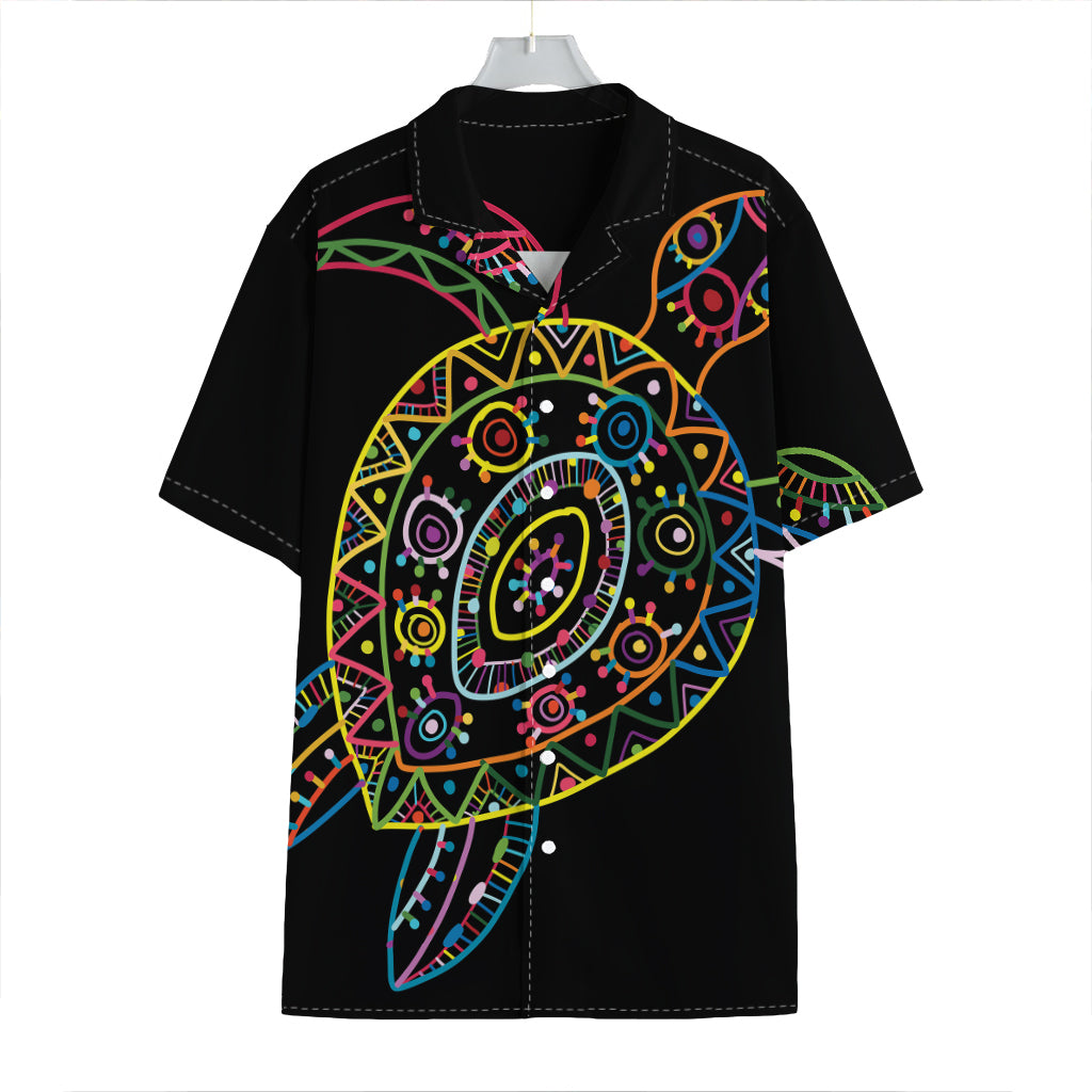 Colorful Sea Turtle Print Hawaiian Shirt