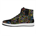 Colorful Sea Turtle Print High Top Leather Sneakers