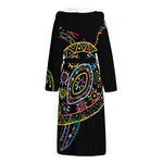 Colorful Sea Turtle Print Hooded Bathrobe