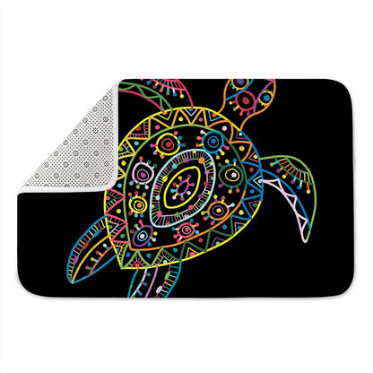 Colorful Sea Turtle Print Indoor Door Mat