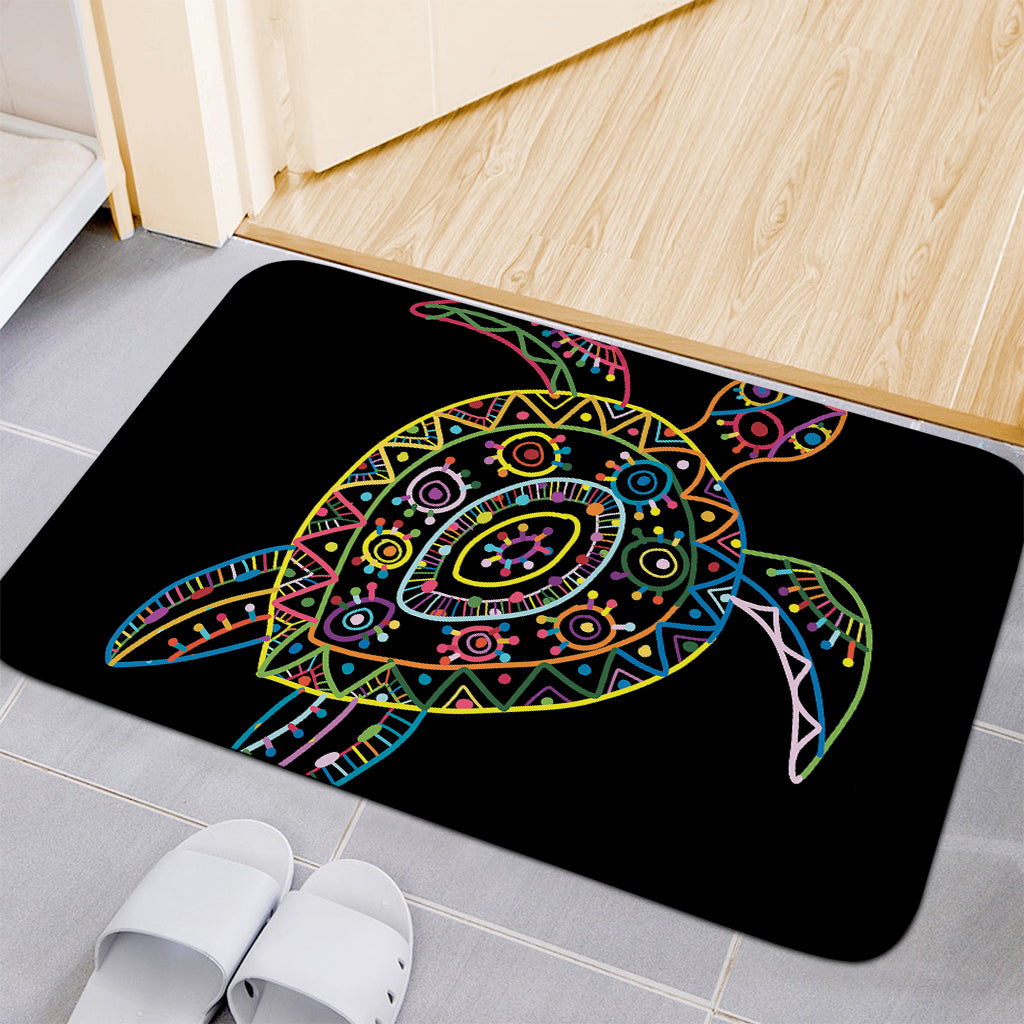 Colorful Sea Turtle Print Indoor Door Mat