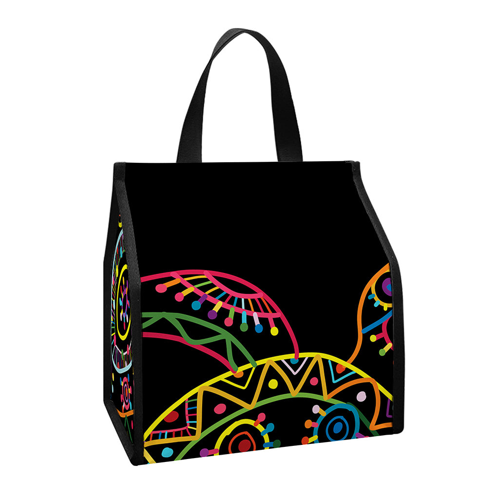 Colorful Sea Turtle Print Insulated Lunch Tote