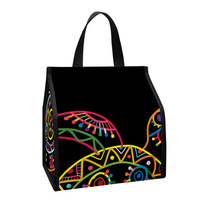 Colorful Sea Turtle Print Insulated Lunch Tote