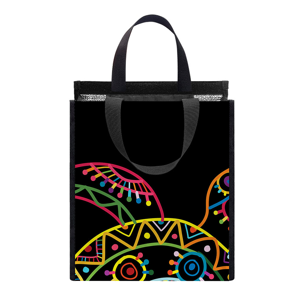 Colorful Sea Turtle Print Insulated Lunch Tote