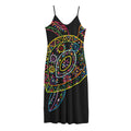 Colorful Sea Turtle Print Jersey Midi Cami Dress