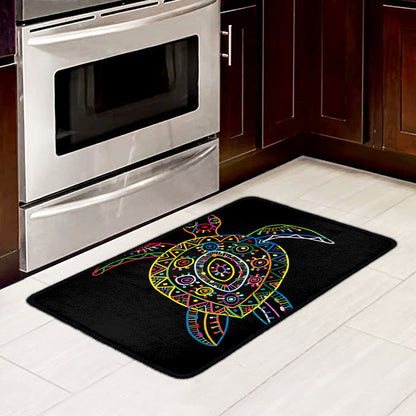 Colorful Sea Turtle Print Kitchen Mat