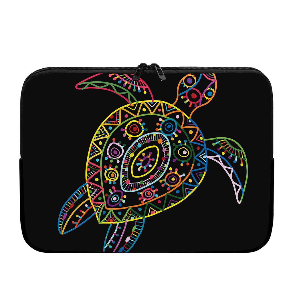 Colorful Sea Turtle Print Laptop Sleeve