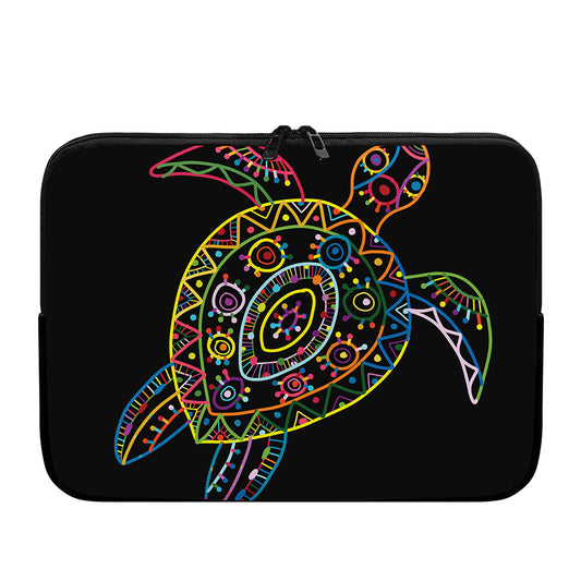 Colorful Sea Turtle Print Laptop Sleeve