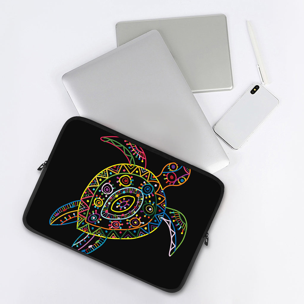 Colorful Sea Turtle Print Laptop Sleeve