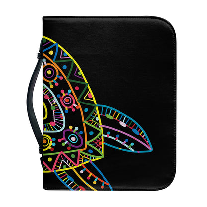 Colorful Sea Turtle Print Leather Bible Cover