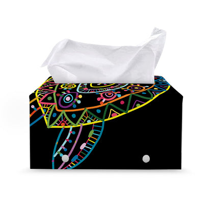 Colorful Sea Turtle Print Leather Tissue Box Cover