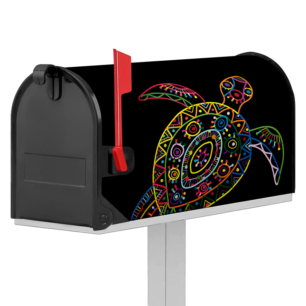 Colorful Sea Turtle Print Mailbox Cover
