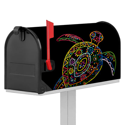 Colorful Sea Turtle Print Mailbox Cover