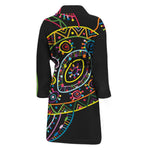 Colorful Sea Turtle Print Men's Bathrobe