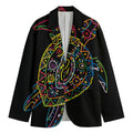 Colorful Sea Turtle Print Men's Blazer