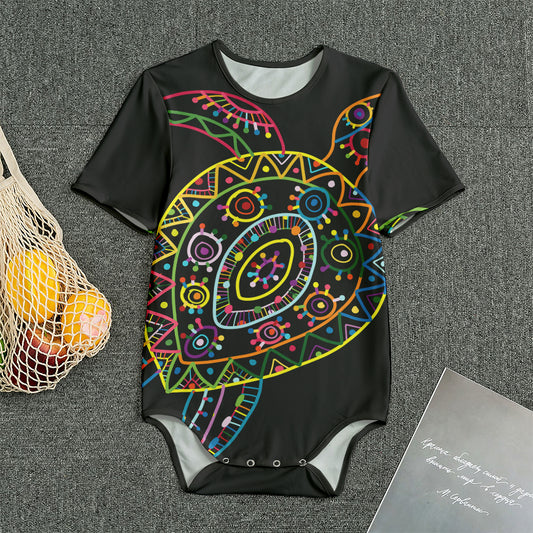 Colorful Sea Turtle Print Men's Bodysuit