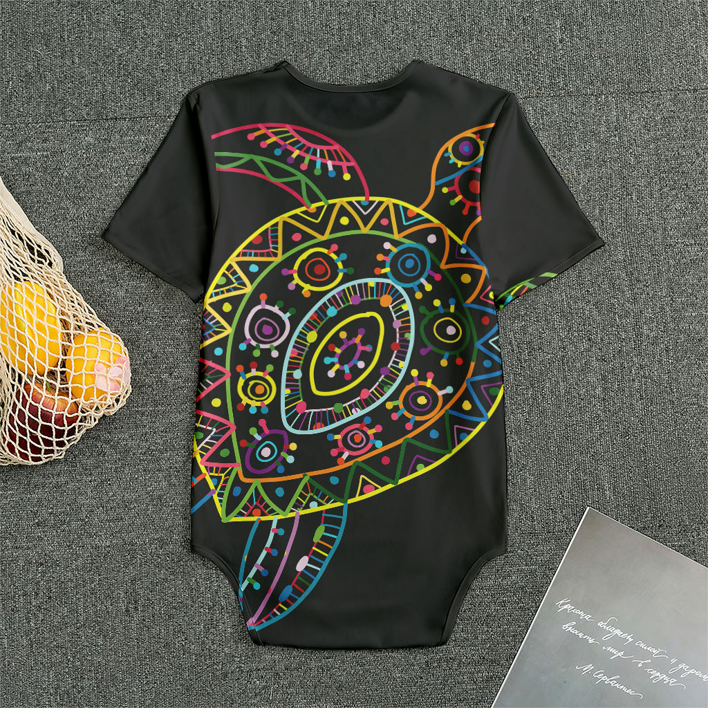 Colorful Sea Turtle Print Men's Bodysuit
