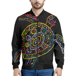 Colorful Sea Turtle Print Men's Bomber Jacket