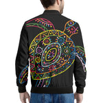 Colorful Sea Turtle Print Men's Bomber Jacket