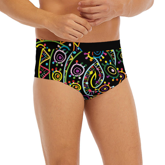 Colorful Sea Turtle Print Men's Briefs