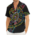 Colorful Sea Turtle Print Men's Deep V-Neck Shirt