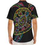 Colorful Sea Turtle Print Men's Deep V-Neck Shirt
