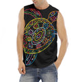Colorful Sea Turtle Print Men's Fitness Tank Top