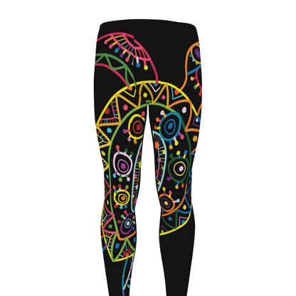 Colorful Sea Turtle Print Men's leggings