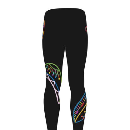 Colorful Sea Turtle Print Men's leggings