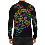 Colorful Sea Turtle Print Men's Long Sleeve Rash Guard