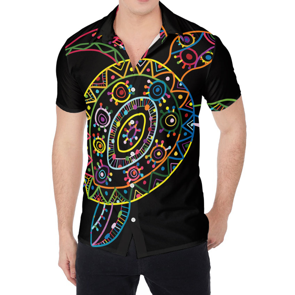 Colorful Sea Turtle Print Men's Shirt