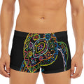 Colorful Sea Turtle Print Men's Short Boxer Briefs