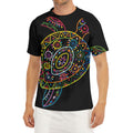 Colorful Sea Turtle Print Men's Short Sleeve Rash Guard