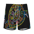 Colorful Sea Turtle Print Men's Athletic Shorts