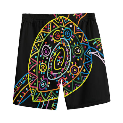 Colorful Sea Turtle Print Men's Sports Shorts