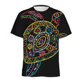 Colorful Sea Turtle Print Men's Athletic T-Shirt